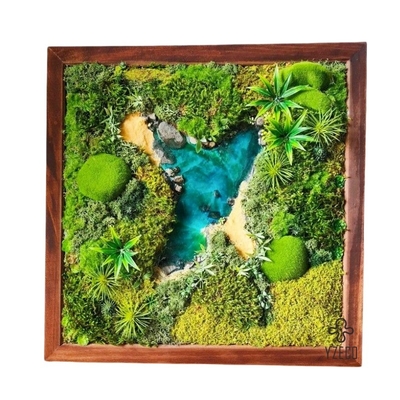 quality 30*30cm Muro di muschio di renna pannello stabilizzato Art per la decorazione del paesaggio con logo personalizzato factory